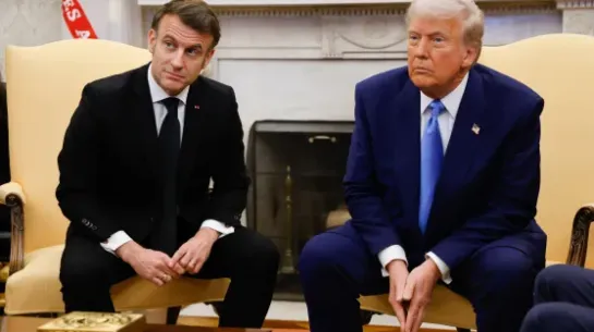Emmanuel Macron, Donald Trump. Fot. PAP/ EPA/LUDOVIC MARIN