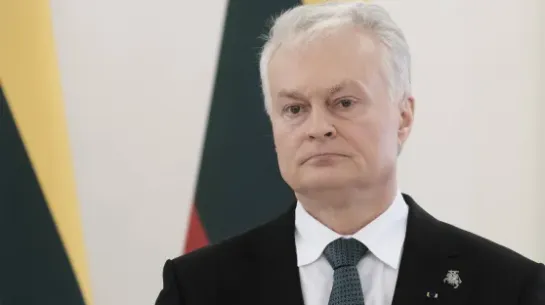 Prezydent Litwy Gitanas Nauseda. Fot. PAP/EPA/	VALDA KALNINA