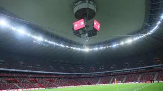 Stadion PGE Narodowy przed meczem piłkarskiej Ligi Narodów Polski z Bośnią i Hercegowiną Fot. PAP/Leszek Szymański