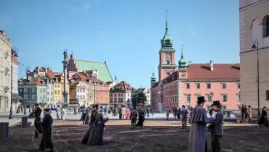 Plac Zamkowy, plan filmowy "Lalki". Fot. S. Pulcyn/UM Warszawa/materiały prasowe